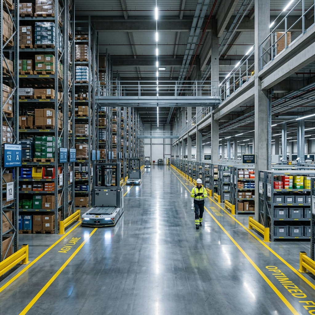 Modern Smart Warehouse Facility for Industrial Supplies